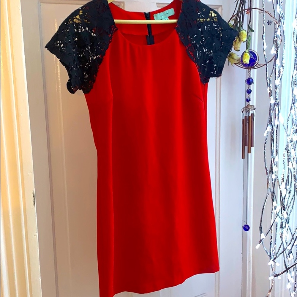 *CAMILLA TREE*~~ RED / BLACK MIDI CLASSY DRESS